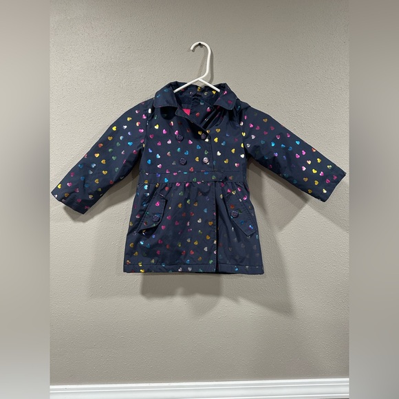 London Fog Navy Metallic Hearts
Long Sleeve Hooded Jacket Raincoat - Picture 3 of 7